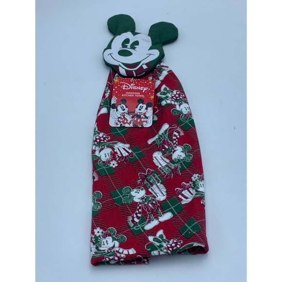Disney Mickey & Minnie Mouse Christmas Hanging Kitchen Towel - Picture 1 of 7